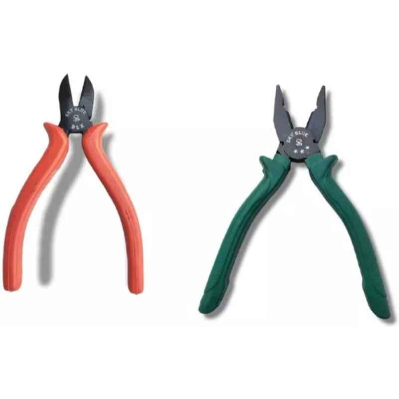 Sky Blue 2 Pcs 7.8 inch Lineman Plier Combo, SBE_PLIER_COMBO_MOD_00633
