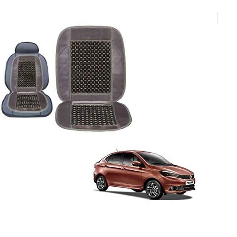 Kozdiko Wooden Bead Seat with Grey Velvet Border for Tata Tigor