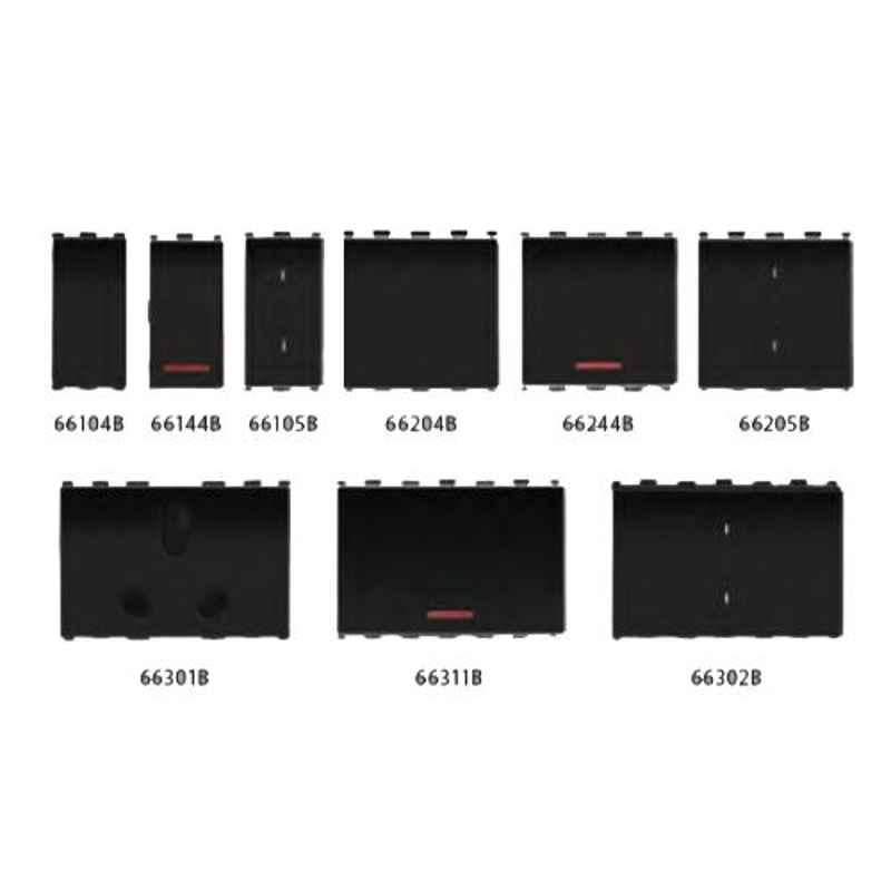 Anchor Roma 20A 3 Module 1 Way Black Switch, 66301B, (Pack of 5)
