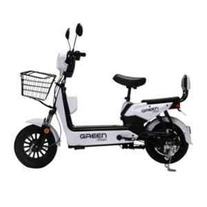 Green Udaan 25kmph 250W 48V White Electric Scooter with Tubeless Tyre for Adult, Running Range: 30km in 1 Charge