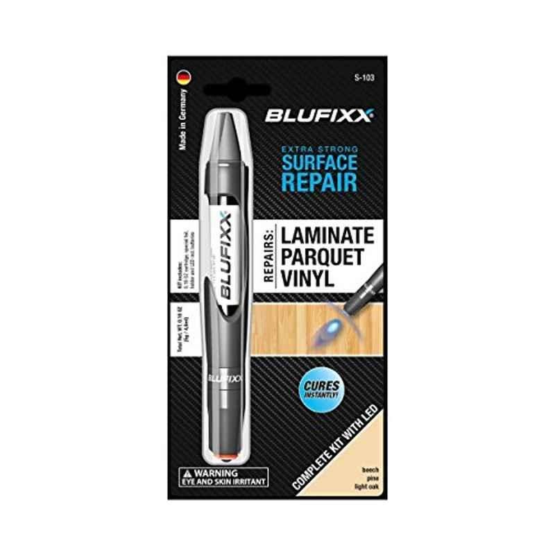 Blufixx Laminate, Parquet, Vinyl Repair Kit For Beech, Pine And Light Oak Shades Of Wood With Led Light