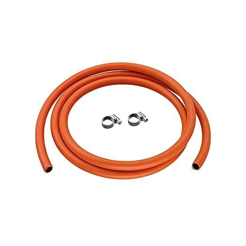 Abbasali 4m Orange Gas Hose with 2 Hose Clip