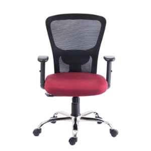 Bluebell Golf Ergonomic Med Back Black & Maroon Revolving Chair, BBVSO2-EL05