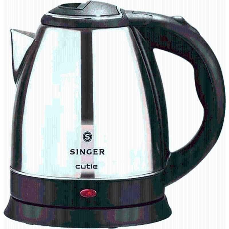 Singer Cutie 1.5 Litre 1500W Stainless Steel Silver & Black Electric Kettle