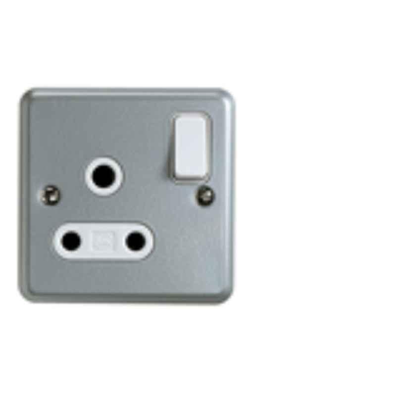 MK Electric Metalclad Plus 1 Gang 15A DP Shuttered Socket, K2873ALM