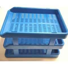 Omega 3 Compartment Plastic Blue Deluxe Office Tray, 1739/S
