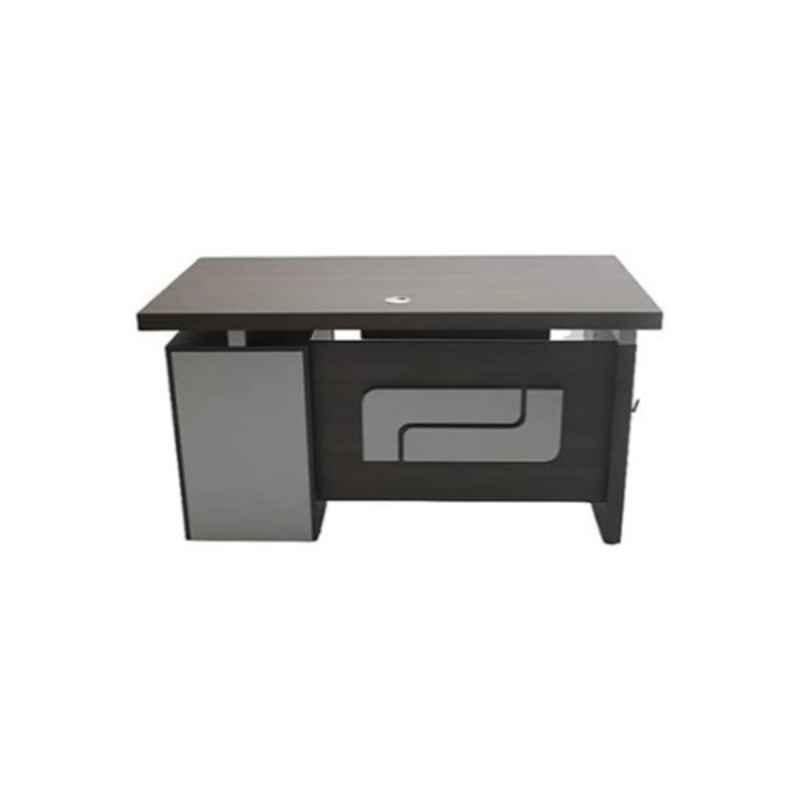 75x140x70cm Wooden Brown Executive Office Desk Table with 3 Lockable Drawers