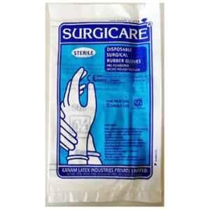 Surgicare Disposable Rubber Gloves, Size: 7.5 inch