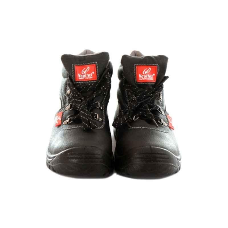 Darit ES-12-7 Leather Steel Toe Black Work Safety Shoes, Size: 7