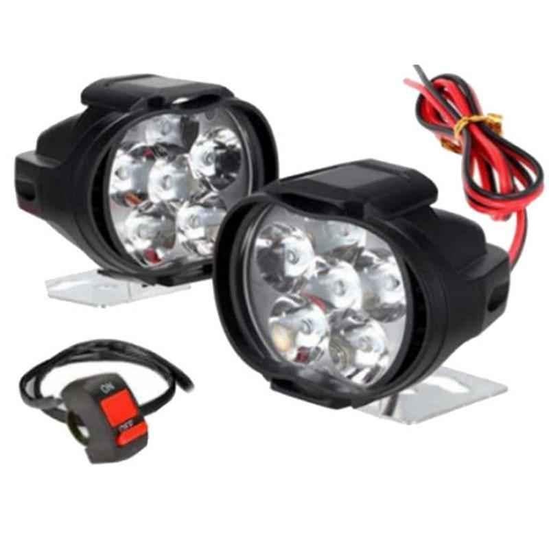 Love4ride 2 Pcs 10W Fog Light Set for Two Wheelers with 1 Pc On-Off Switch