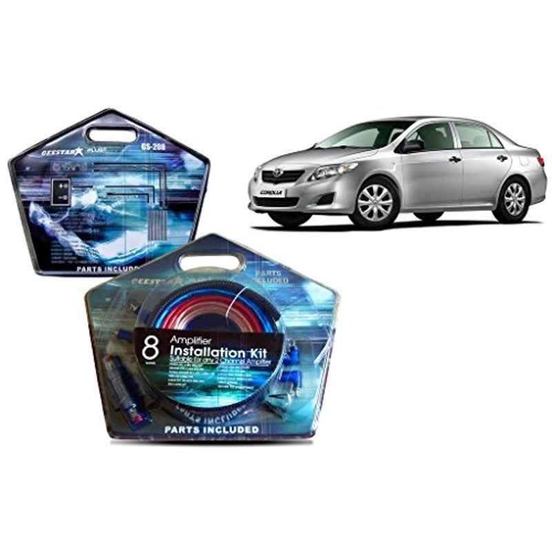 Auto Pearl Geestar Plus 8 Guage 2 Channel Amplifier Full Installation Kit for Toyota Corolla, GS-208