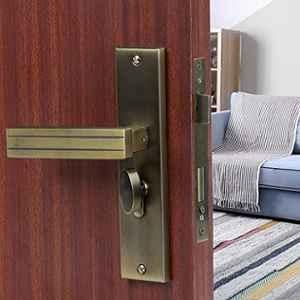 Voltizi Altroz 8 inch Stainless Steel Antique Brass Finish 304 Cylindrical Plate Mortise Door Lock Handle Set with One Side Key