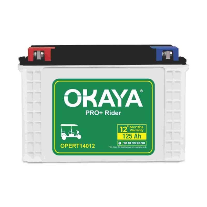 Okaya PRO+ Rider 125Ah Tubular E-Rickshaw Battery with 12 Months Warranty, OPERT14012