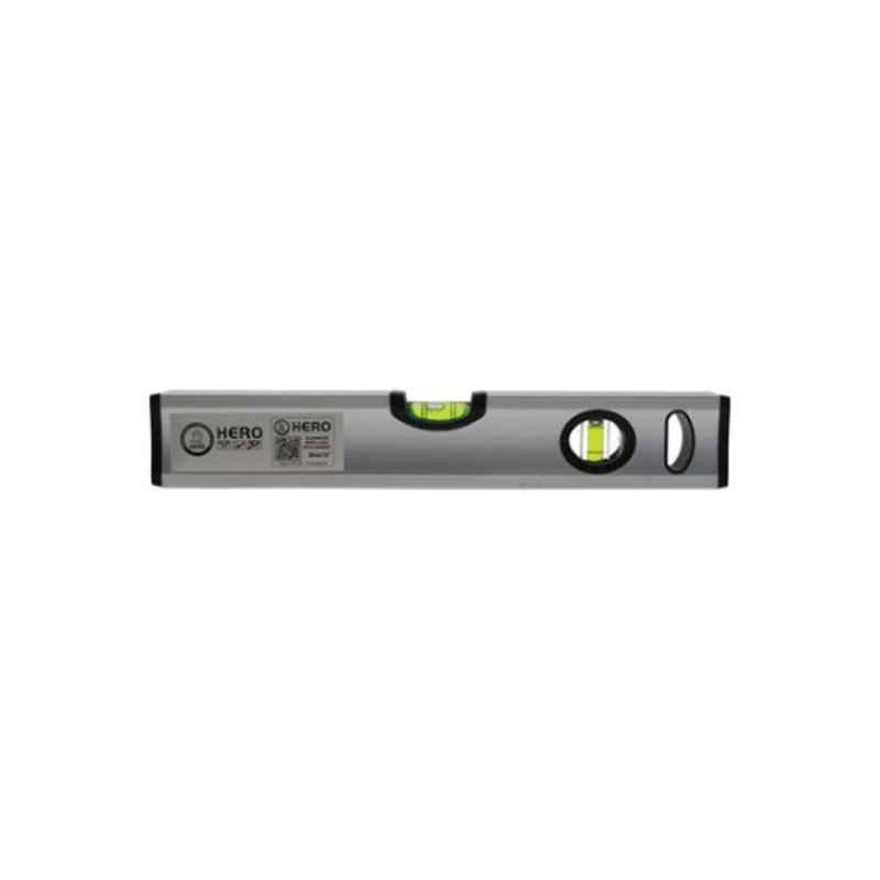 Hero ASLMH-12 30cm Aluminium Grey Spirit Level with Magnet