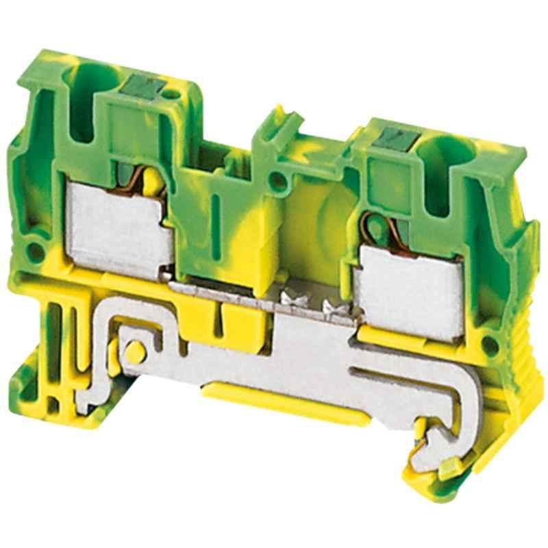 Schneider Linergy TR 56mm Green & Yellow Protective Earth Terminal Block, NSYTRP42PE (Set of 50)