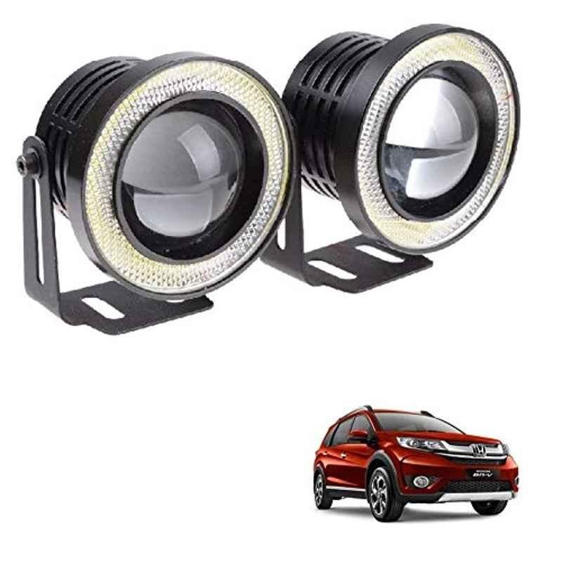 Kozdiko 2 Pcs 15W 3.5 inch High Power White LED Projector COB Fog Light Set with White Angel Eye Ring for Honda BRV, koz_72479