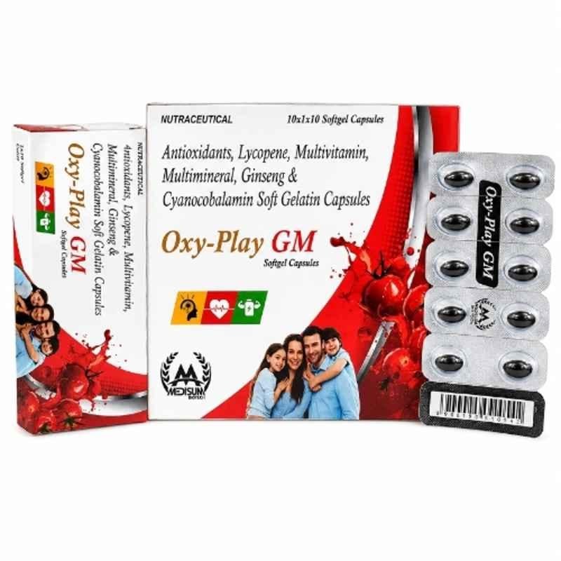 Medisum Biotech 100 Pcs Oxy-Play GM Softgel Capsule for Provides Antioxidant Protection & Supports Immunity