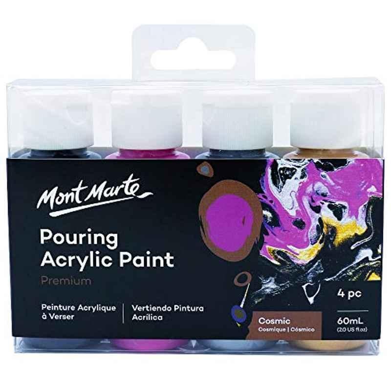 Mont Marte 4 Pcs 60ml Cosmic Pouring Acrylic Paint Set