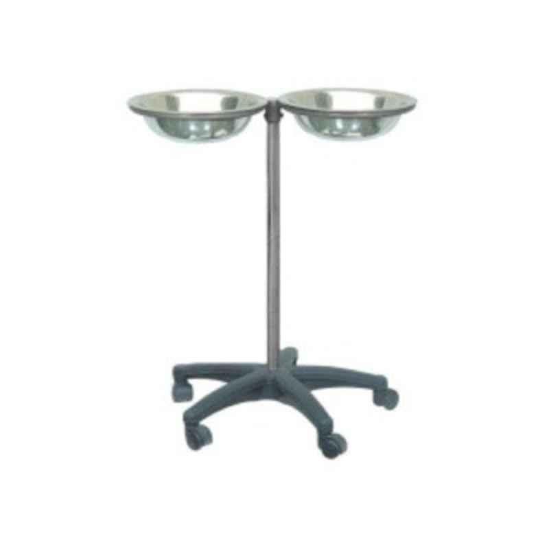 Yes Kay Stainless Steel Double Bowl Hospital Wash Basin Stand with Plastic Base