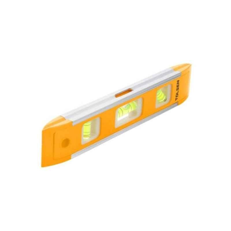 Tolsen 22.5cm Aluminium Yellow, White & Green Mini Linear Spirit Level, 35059