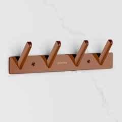 Plantex Wall Hooks for Hanging Cloth/Stainless Steel Towel Hangers/Bathroom Robe Hooks/Door Hangers/Square Wall Hook/Hook Rail for Hanging Keys 4 Hooks, PVD Rose Gold