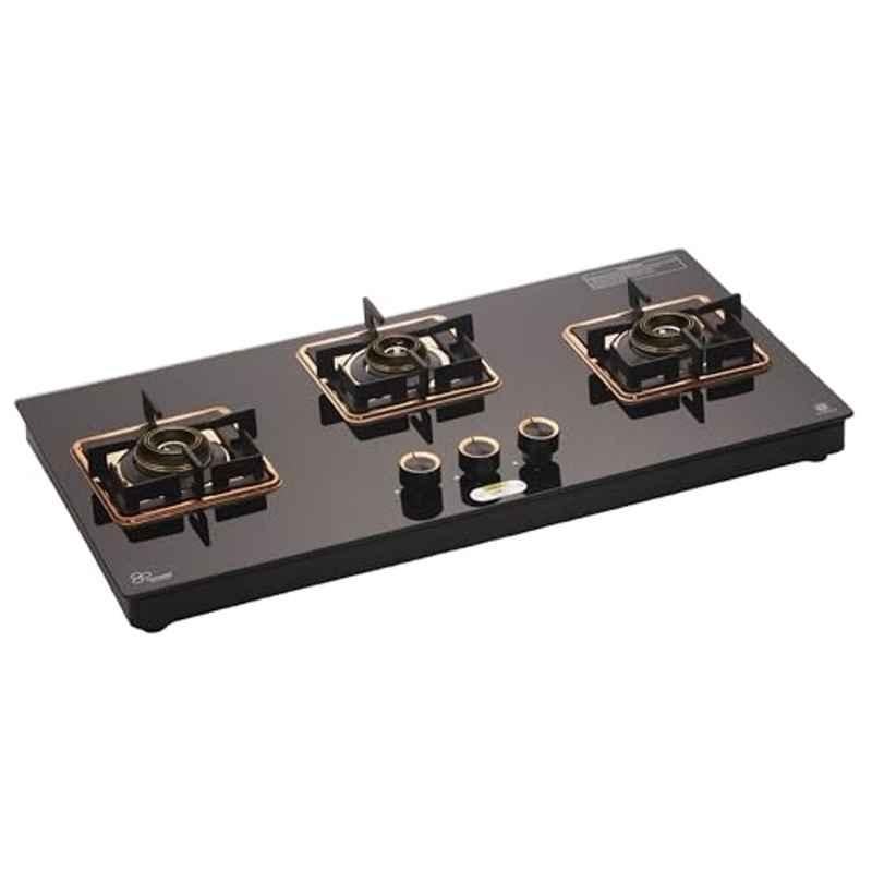 Urban Chef Toughened Glass Rose Gold Automatic 3 Burners Gas Stove with 360 Deg Nozzle , UC-HT-303