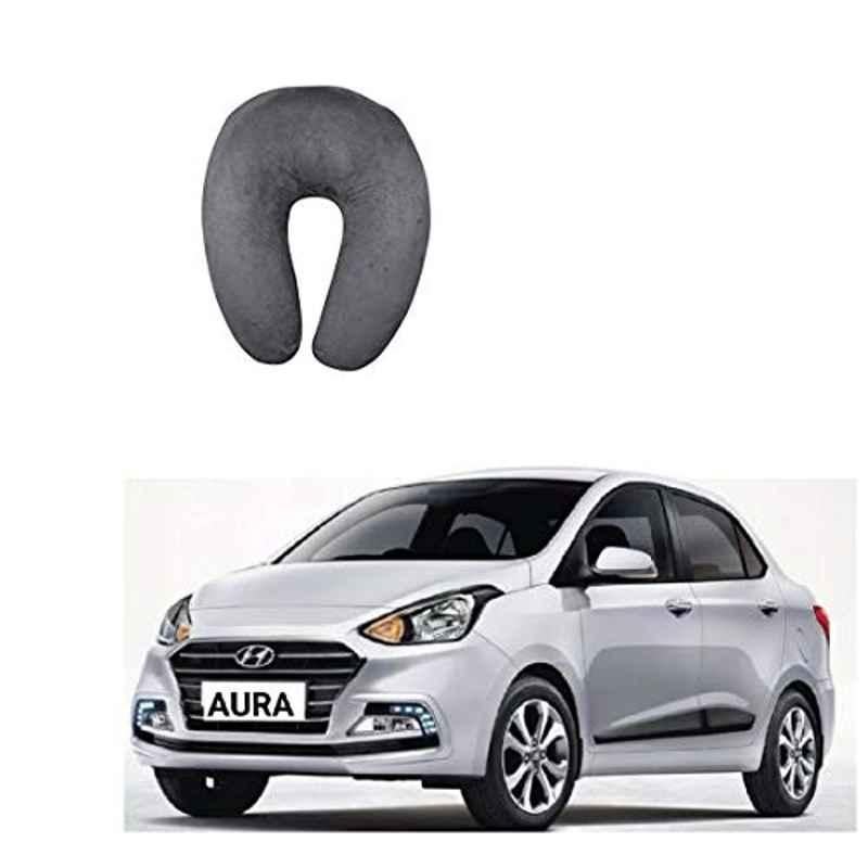 Kozdiko Velvet Grey U-Shape Travel Neck Rest Cushion Pillow for Hyundai Aura