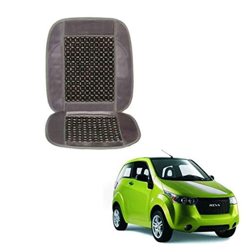 Kozdiko Wooden Beads Car Seat Cushion with Velvet Border for Mahindra Reva