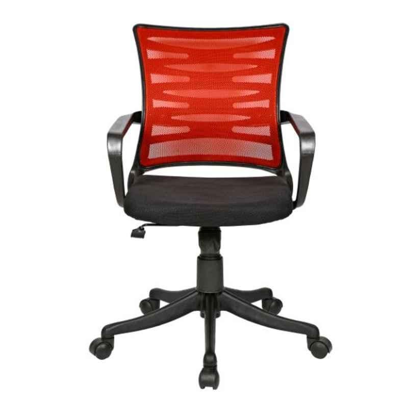 Regent Zig Zag Net & Metal Black & Red Mesh Chair
