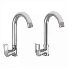 Fastgear Kubix Brass Chrome Finish Silver Sink Tap, FG1962 (Pack of 2)