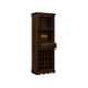 Angel Furniture Solid Sheesham Wood Lacquar Finish Dark Brown Tallboy Bar Cabinet, AF-159W