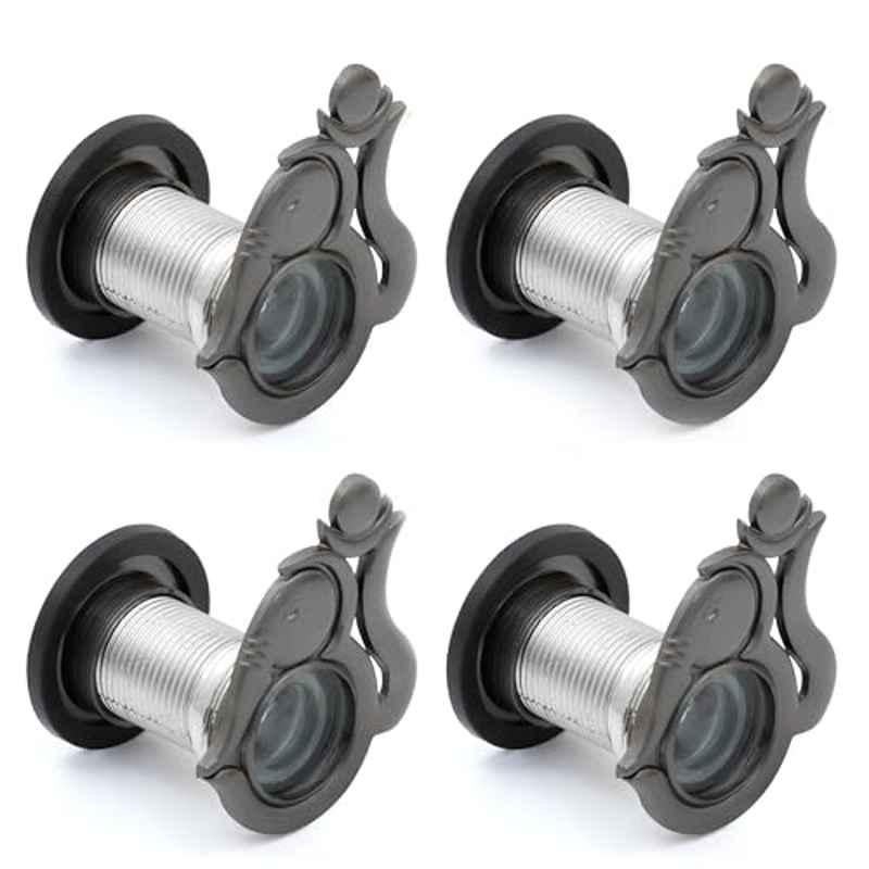 Plantex Brass Satin Black Door Eye Viewer for Main Door, APS-SH-53 (Pack of 4)