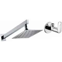 Senkiddpro Prime Stainless Steel Chrome Finish Wall Mounted Angle Cock with 6x6 inch Square Slim Shower