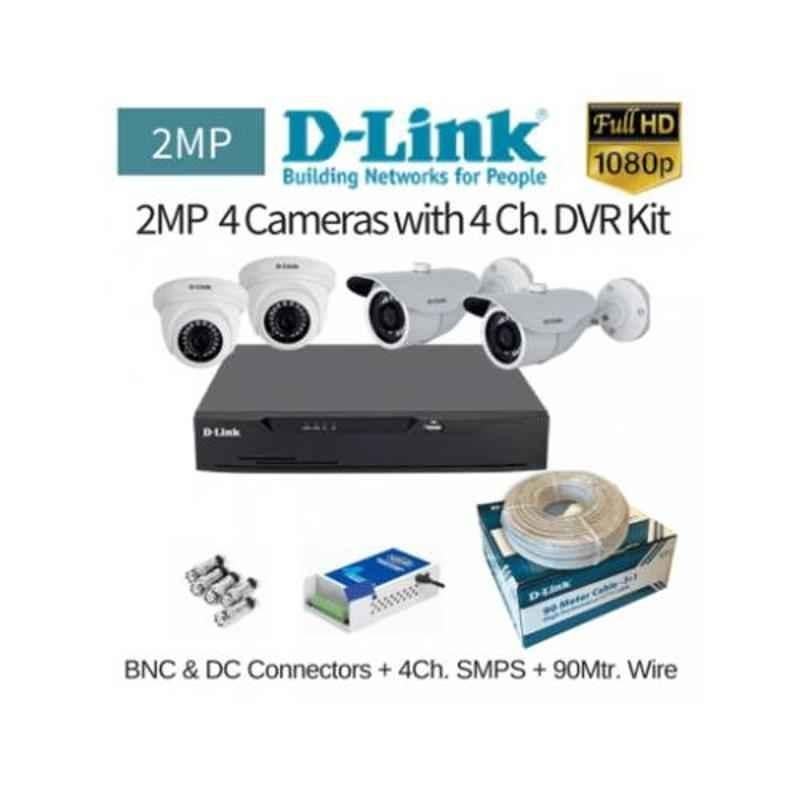 D-Link 4 Cameras 2MP with 4 Channel DVR Combo Kit