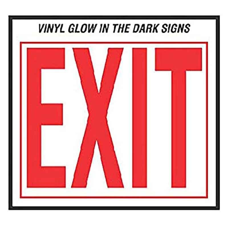 HY-KO 10x12 inch Vinyl White & Red Exit Sign
