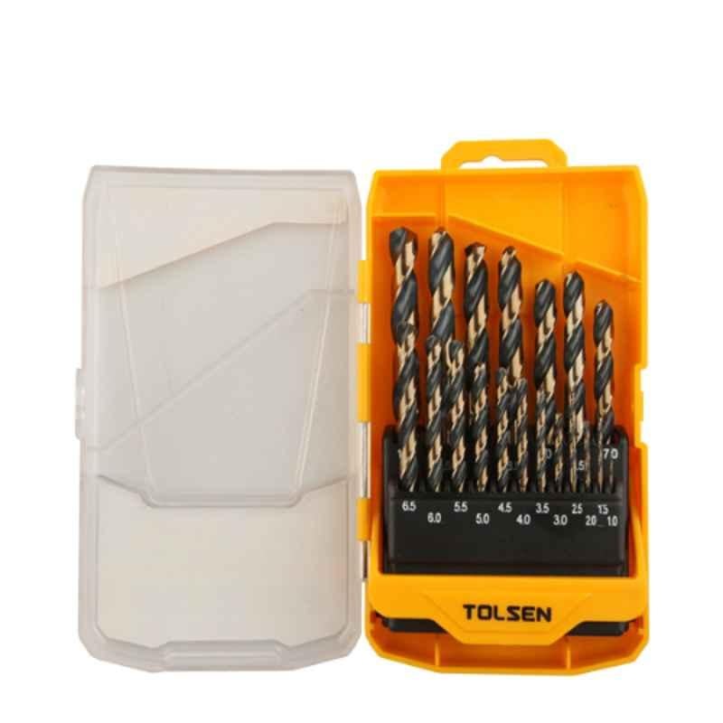 Tolsen 25 Pcs HSS Industrial Jobber Length Fractional Straight Shank Drill Bits Set, 75087