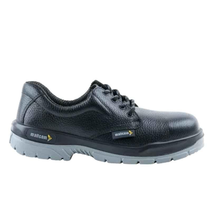 Mallcom Cougar Barton Grain Leather Steel Toe Black Safety Shoes, S1 BG DD, Size: 5