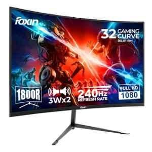 Foxin Phantom 32 inch 1920x1080p FHD Black 1800R Curved LED Gaming Monitor with RGB Backlight & Built-in Speakers