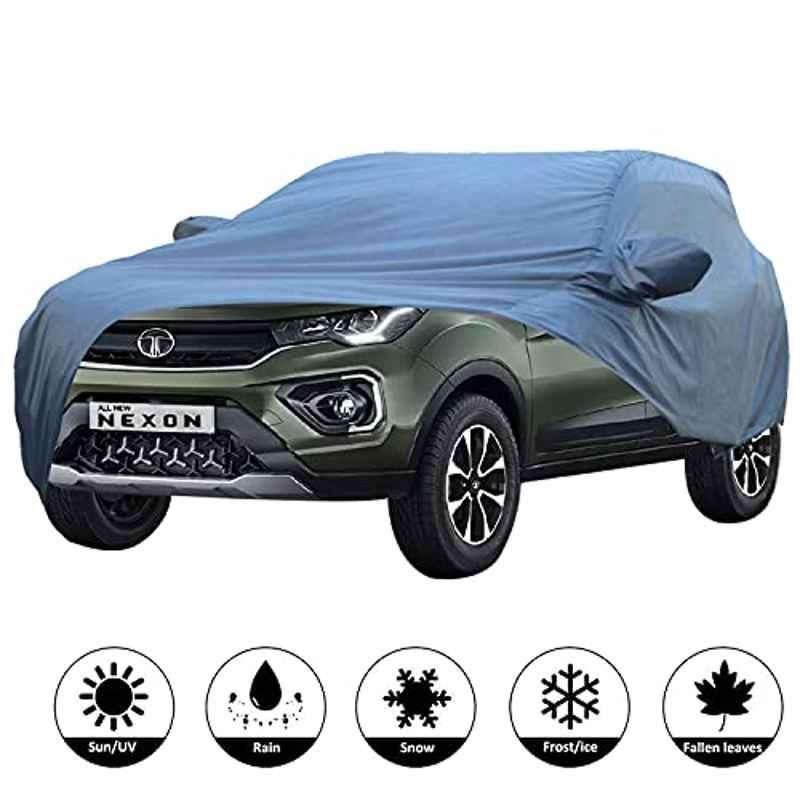 AllExtreme Tn7006 Car Body Cover For Tata Nexon Custom Fit Dust Uv Heat Resistant For Indoor Outdoor Suv Protection (Blue With Mirror)