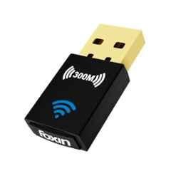 Foxin 300 Mbps Black Wireless USB 2.0 Wi-Fi Adapter for Compatible Windows 7, 8, 10, 11, Mac & Linux, FWD 300