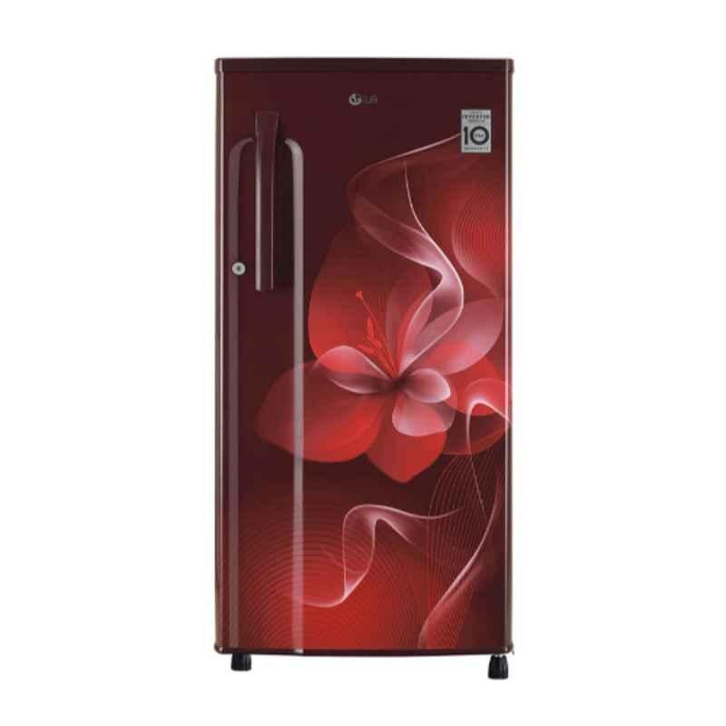 LG 188L 3 Star Scarlet Dazzle Single Door Refrigerator with Smart Inverter Compressor, GL-B191KSDX