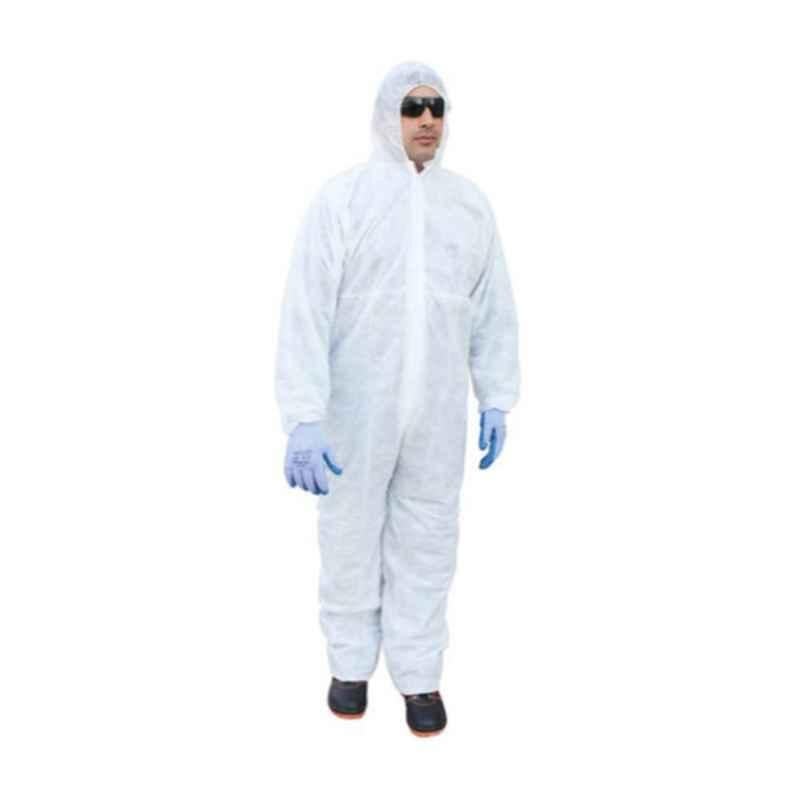 Vaultex DCC-L White Protective Coverall Suit, Size: Large