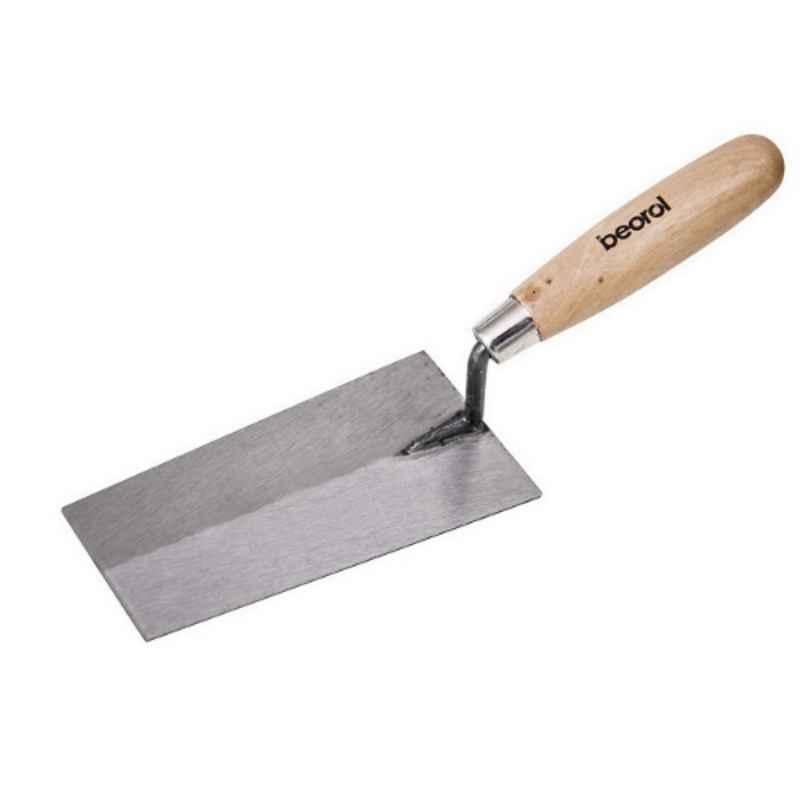 Beorol 160mm Wooden Handle Square Shape Bricklaying Trowel, MKI