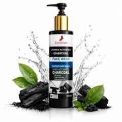 Zenius India 100ml Activated Charcoal Face Wash with Coffee, Vetas, Ghritkumari & Neem for Deep Cleansing, Oil Control & Unclogs Pores