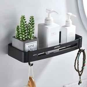 Plantex 12x5 inch Aluminium Black Polished Finish Bathroom Shelf