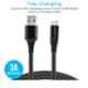 Ambrane Ambrane RC-T-15 3A Black USB Type C Fast Charging Unbreakable Braided Cable