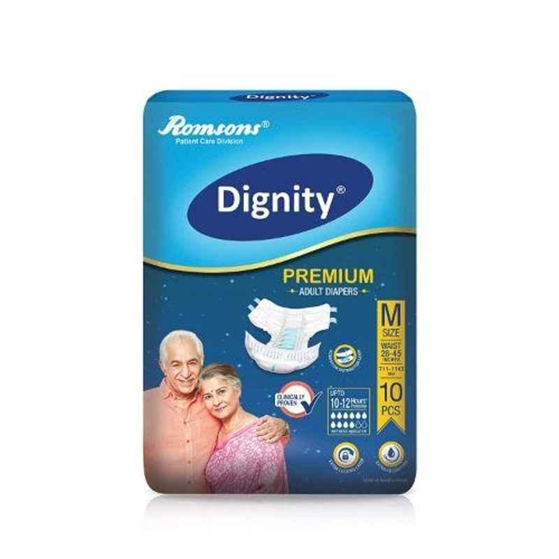 Romsons 10 Pcs 28-45 inch Medium Dignity Adult Premium Diaper Set