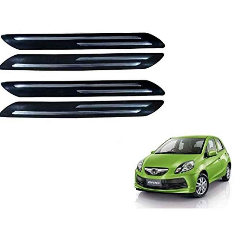Kozdiko 4 Pcs Double Chrome Bumper Protector Black Set for Honda Brio