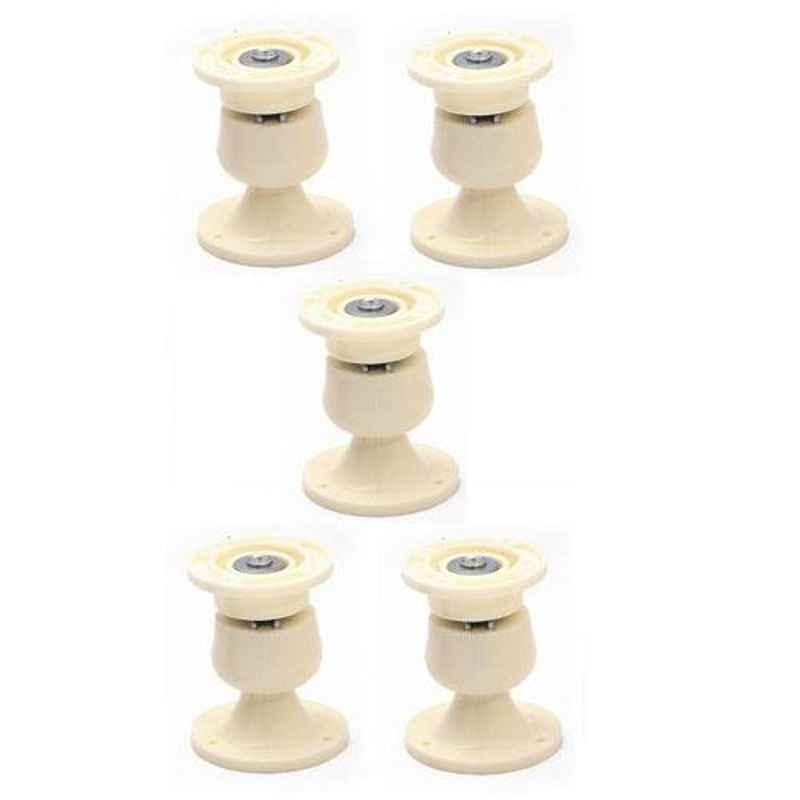Nixnine Plastic Ivory Magnetic Door Stopper, NO-5_IVR_5PS (Pack of 5)