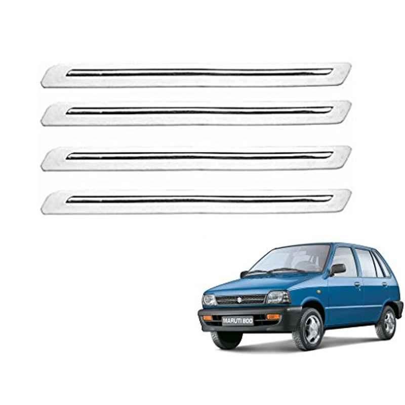 Kozdiko 4 Pcs White Car Bumper Protector Set for Maruti Suzuki Omni